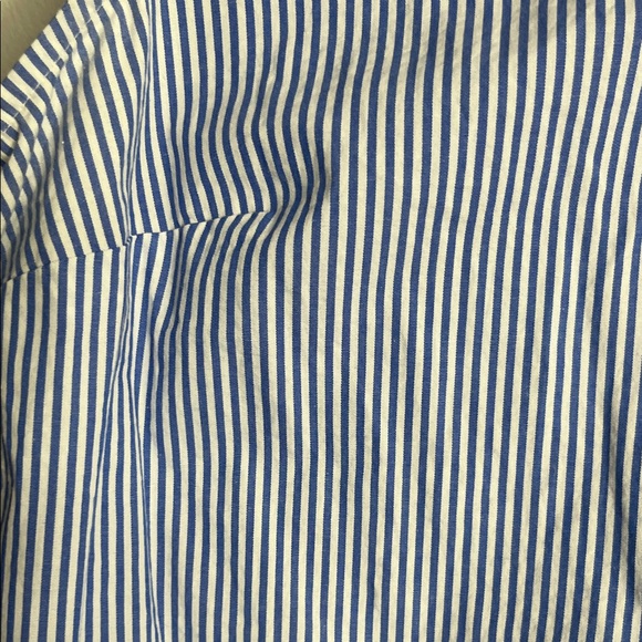 J. Crew Blue and White Striped Sleeveless Button-Down Shirt - Picture 3 of 5